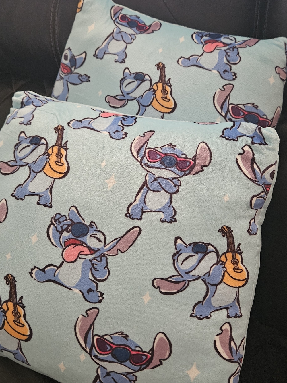 Disney Stitch Graphic Pillows- Light Blue